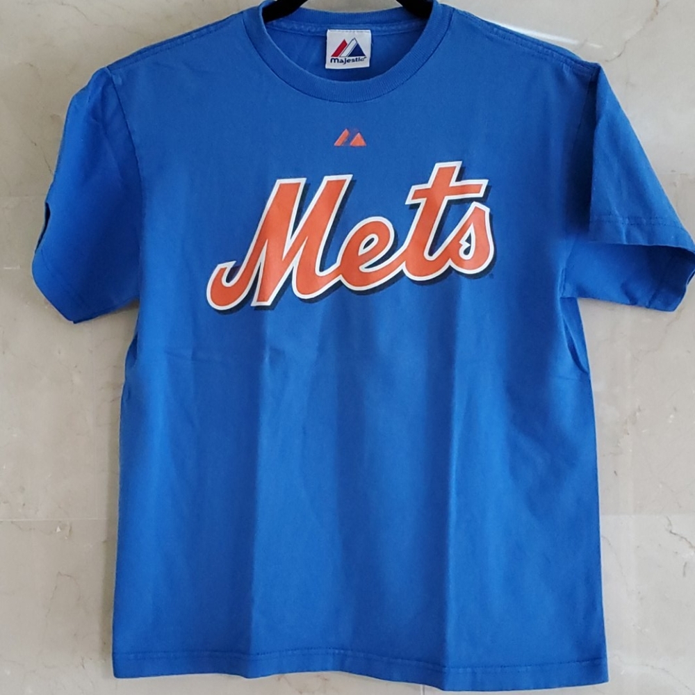 BOYS MAJESTIC METS SHORT SLEEVE BAY JERSEY T SHIRT